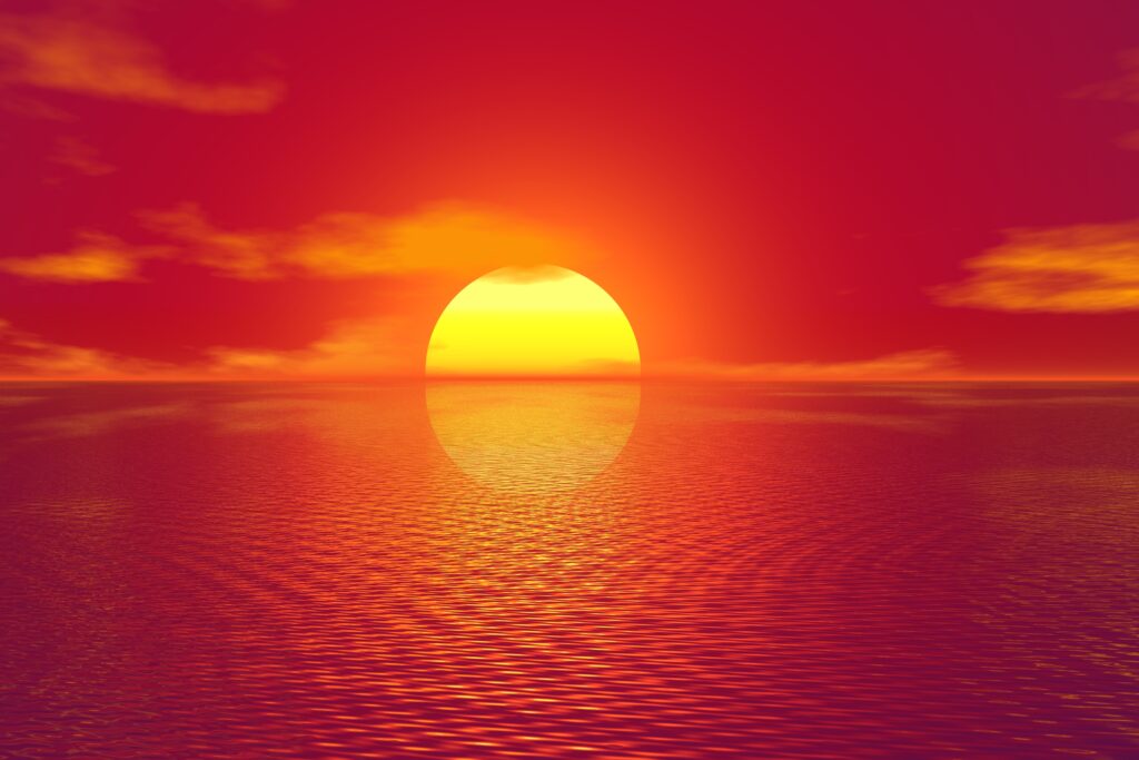 The Objective Enneagram Sunset Over Ocean Symbolic of the Sun Absolute